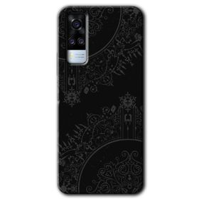 Vivo Y31 2021 Siyah Mandala Baskılı Uyumlu Silikon Kılıf