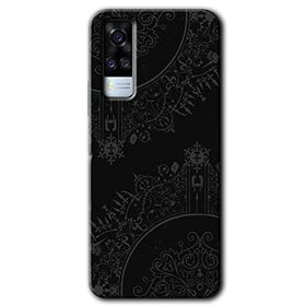 Vivo Y31 2021 Siyah Mandala Baskılı Uyumlu Silikon Kılıf