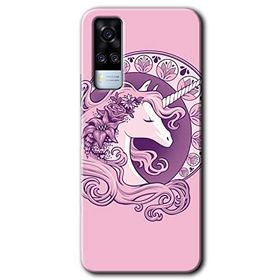 Vivo Y31 2021 Unicorn Pembe Baskılı Uyumlu Silikon Kılıf