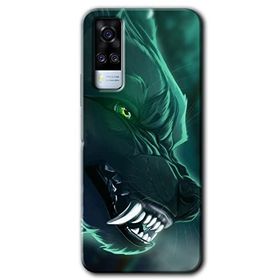 Vivo Y31 2021 Yeşil Kurt Baskılı Uyumlu Silikon Kılıf