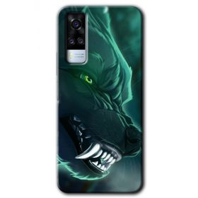 Vivo Y31 2021 Yeşil Kurt Baskılı Uyumlu Silikon Kılıf