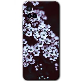 Vivo Y33S Beyaz Çiçek Baskılı Uyumlu Silikon Kılıf