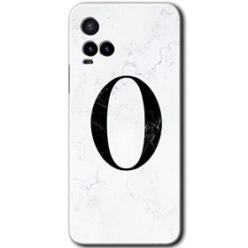 Vivo Y33S Beyaz Mermer Desenli O Harfi Baskılı Uyumlu Silikon Kılıf
