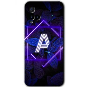 Vivo Y33S Dark Neon Yaprak A Harfi Baskılı Uyumlu Silikon Kılıf