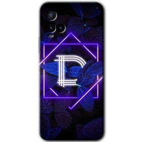 Vivo Y33S Dark Neon Yaprak D Harfi Baskılı Uyumlu Silikon Kılıf