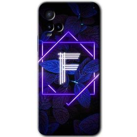 Vivo Y33S Dark Neon Yaprak F Harfi Baskılı Uyumlu Silikon Kılıf