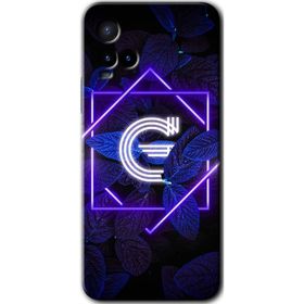 Vivo Y33S Dark Neon Yaprak G Harfi Baskılı Uyumlu Silikon Kılıf