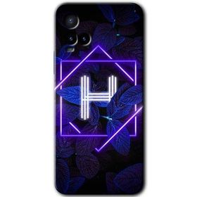 Vivo Y33S Dark Neon Yaprak H Harfi Baskılı Uyumlu Silikon Kılıf