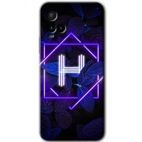 Vivo Y33S Dark Neon Yaprak H Harfi Baskılı Uyumlu Silikon Kılıf