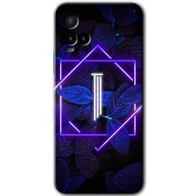 Vivo Y33S Dark Neon Yaprak İ Harfi Baskılı Uyumlu Silikon Kılıf