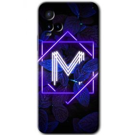 Vivo Y33S Dark Neon Yaprak M Harfi Baskılı Uyumlu Silikon Kılıf