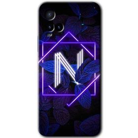 Vivo Y33S Dark Neon Yaprak N Harfi Baskılı Uyumlu Silikon Kılıf