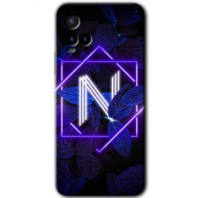 Vivo Y33S Dark Neon Yaprak N Harfi Baskılı Uyumlu Silikon Kılıf