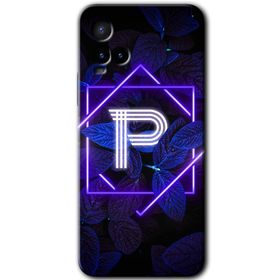 Vivo Y33S Dark Neon Yaprak P Harfi Baskılı Uyumlu Silikon Kılıf