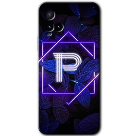 Vivo Y33S Dark Neon Yaprak P Harfi Baskılı Uyumlu Silikon Kılıf