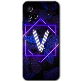 Vivo Y33S Dark Neon Yaprak P Harfi Baskılı Uyumlu Silikon Kılıf