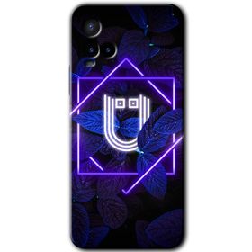 Vivo Y33S Dark Neon Yaprak P Harfi Baskılı Uyumlu Silikon Kılıf