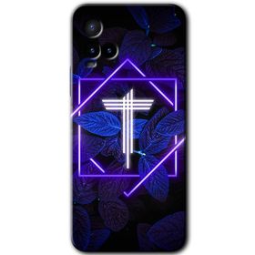 Vivo Y33S Dark Neon Yaprak P Harfi Baskılı Uyumlu Silikon Kılıf