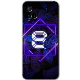 Vivo Y33S Dark Neon Yaprak P Harfi Baskılı Uyumlu Silikon Kılıf
