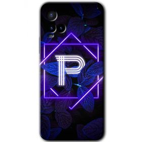 Vivo Y33S Dark Neon Yaprak P Harfi Baskılı Uyumlu Silikon Kılıf