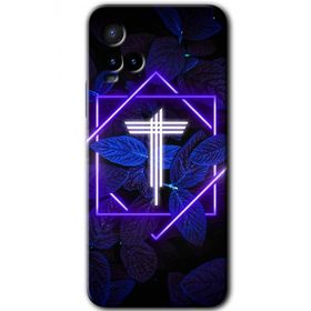 Vivo Y33S Dark Neon Yaprak T Harfi Baskılı Uyumlu Silikon Kılıf