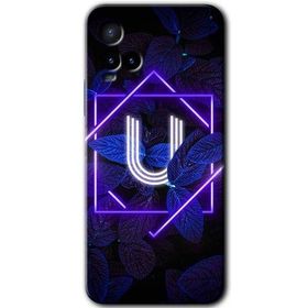 Vivo Y33S Dark Neon Yaprak Ü Harfi Baskılı Uyumlu Silikon Kılıf
