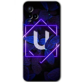 Vivo Y33S Dark Neon Yaprak Ü Harfi Baskılı Uyumlu Silikon Kılıf