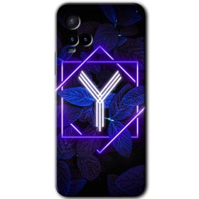 Vivo Y33S Dark Neon Yaprak Y Harfi Baskılı Uyumlu Silikon Kılıf