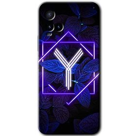 Vivo Y33S Dark Neon Yaprak Y Harfi Baskılı Uyumlu Silikon Kılıf