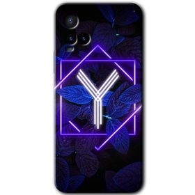 Vivo Y33S Dark Neon Yaprak Y Harfi Baskılı Uyumlu Silikon Kılıf