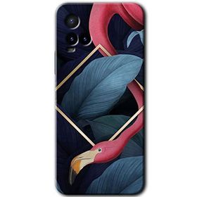 Vivo Y33S Flamingo Yaprak Baskılı Uyumlu Silikon Kılıf