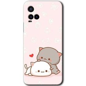 Vivo Y33S Kedi Aşkı Baskılı Uyumlu Silikon Kılıf