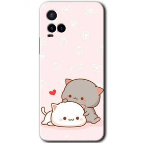 Vivo Y33S Kedi Aşkı Baskılı Uyumlu Silikon Kılıf