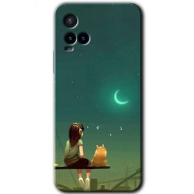 Vivo Y33S Kedili Kız Baskılı Uyumlu Silikon Kılıf