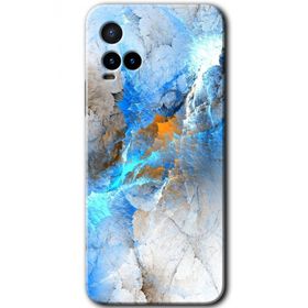 Vivo Y33S Mavi Buzul Baskılı Uyumlu Silikon Kılıf