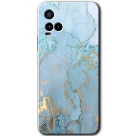 Vivo Y33S Mavi Gold Mermer Baskılı Uyumlu Silikon Kılıf