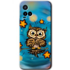 Vivo Y33S Owl Bird Stars Baskılı Uyumlu Silikon Kılıf