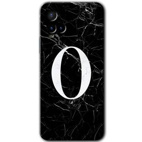 Vivo Y33S Siyah Mermer Desenli Ö Harfi Baskılı Uyumlu Silikon Kılıf