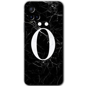 Vivo Y33S Siyah Mermer Desenli Ö Harfi Baskılı Uyumlu Silikon Kılıf