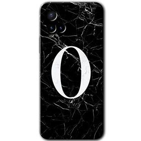 Vivo Y33S Siyah Mermer Desenli Ö Harfi Baskılı Uyumlu Silikon Kılıf
