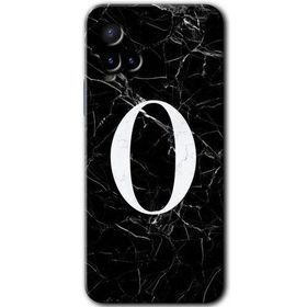 Vivo Y33S Siyah Mermer Desenli Ö Harfi Baskılı Uyumlu Silikon Kılıf