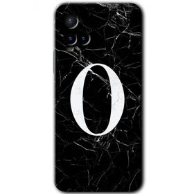 Vivo Y33S Siyah Mermer Desenli Ö Harfi Baskılı Uyumlu Silikon Kılıf