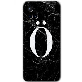 Vivo Y33S Siyah Mermer Desenli Ö Harfi Baskılı Uyumlu Silikon Kılıf