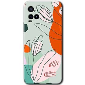 Vivo Y33S Vektör Çiçekler Baskılı Uyumlu Silikon Kılıf