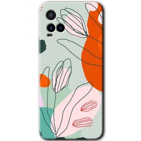Vivo Y33S Vektör Çiçekler Baskılı Uyumlu Silikon Kılıf