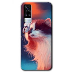 Vivo Y51 Cat Butterfly Baskılı Uyumlu Silikon Kılıf