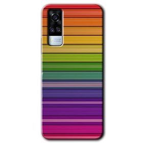Vivo Y51 Colorful Lines Baskılı Uyumlu Silikon Kılıf