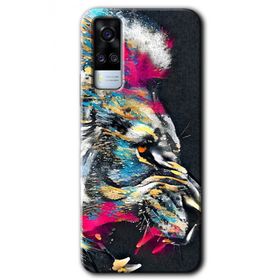 Vivo Y51 Colorfull Aslan Baskılı Uyumlu Silikon Kılıf