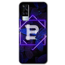 Vivo Y51 Dark Neon Yaprak B Harfi Baskılı Uyumlu Silikon Kılıf