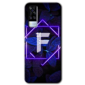 Vivo Y51 Dark Neon Yaprak D Harfi Baskılı Uyumlu Silikon Kılıf